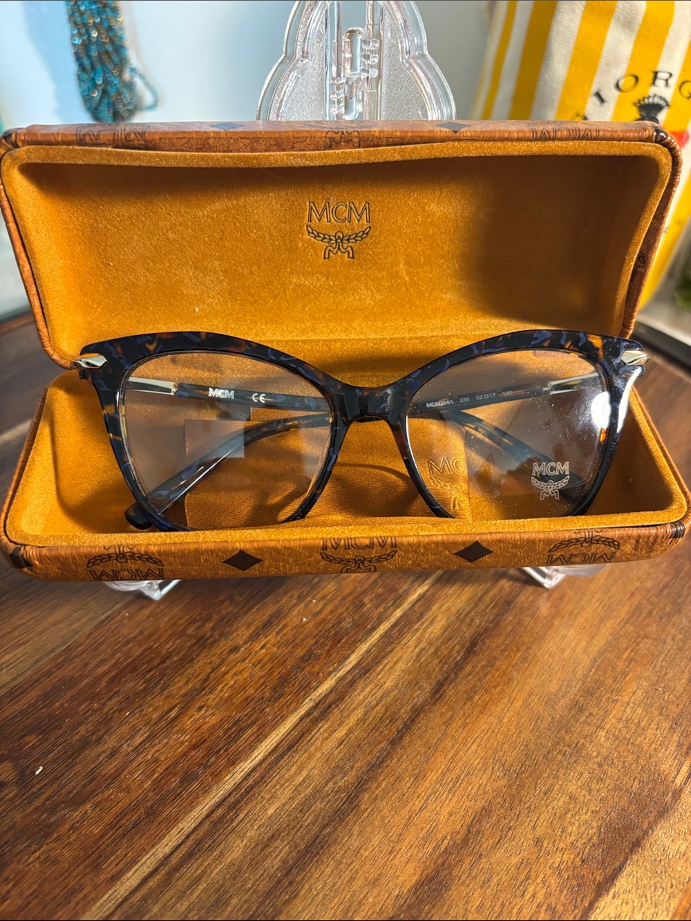 MCM 2708 color 636 Red Havana Cat Eye Tortoisshell with subtle blue marble - Picture 12 of 14